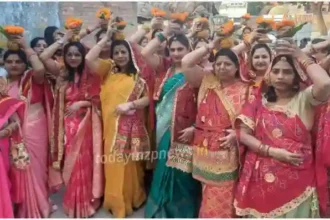 Sonbhadra The urn procession started from Shri Rani Sati Dadi Temple