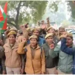 PRD soldiers demonstrated in Mirzapur Collectorate premises