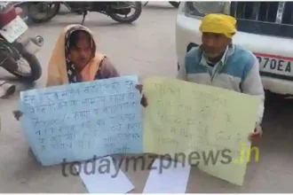 In Mirzapur a couple sat on a hunger strike in the Collectorate