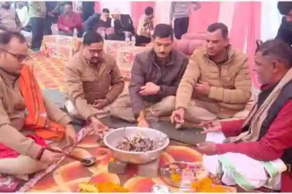 Kachhwa SP performed Bhoomi Pujan for traffic control and crime control