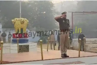 Weekly parade saluted by Superintendent of Police Mirzapur