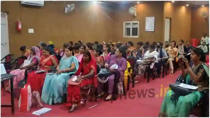 Anganwadi workers were given training on various points